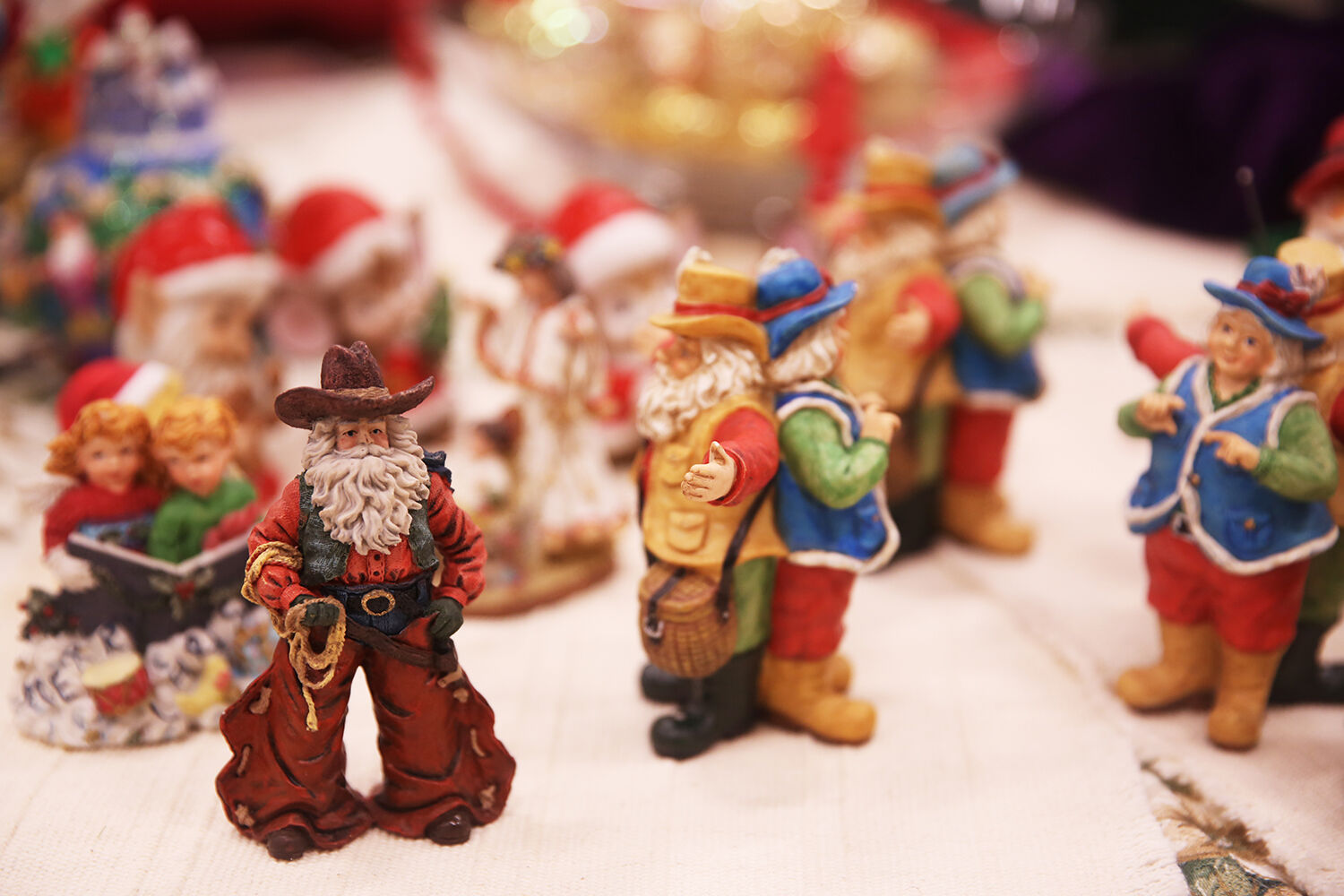 Christmas themed items at the sale ranged everywhere from books to village houses
